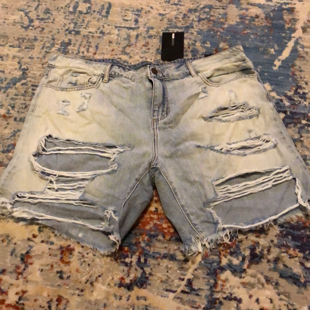 Fashion Nova distressed jean shorts